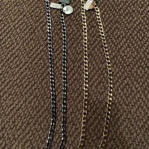 NWT The Limited - gold & black/silver chain belts